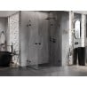 Mexen Lunar Duo cabine de douche pivotante droite 85 x 80 cm, transparent, noir - 834-085P-080L-70-00