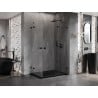 Mexen Lunar Duo cabine de douche pivotante droite 85 x 80 cm, transparent, noir - 834-085P-080L-70-00