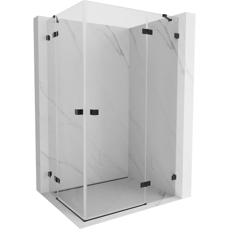 Mexen Lunar Duo cabine de douche pivotante droite 95 x 75 cm, transparent, noir - 834-095P-075L-70-00