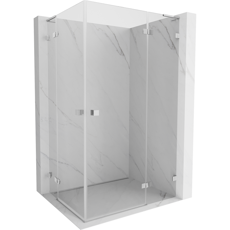 Mexen Lunar L Duo cabine de douche pivotante droite 80 x 70 cm, transparent, chrome - 834L-080P-070L-01-00
