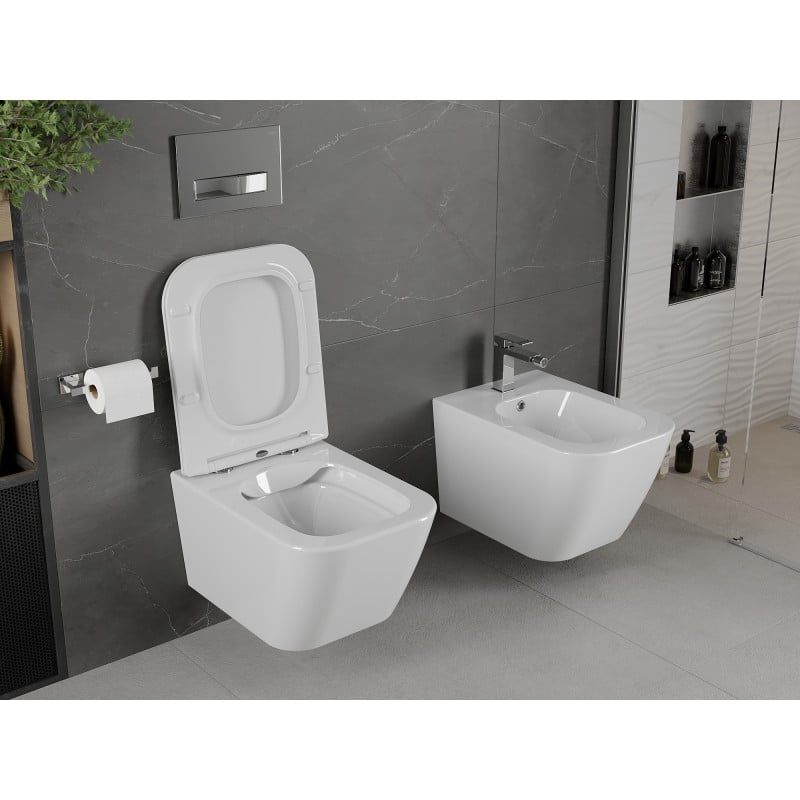Mexen Madox cuvette WC Rimless avec abattant à descente progressive slim, duroplast, blanc brillant - 30154000
