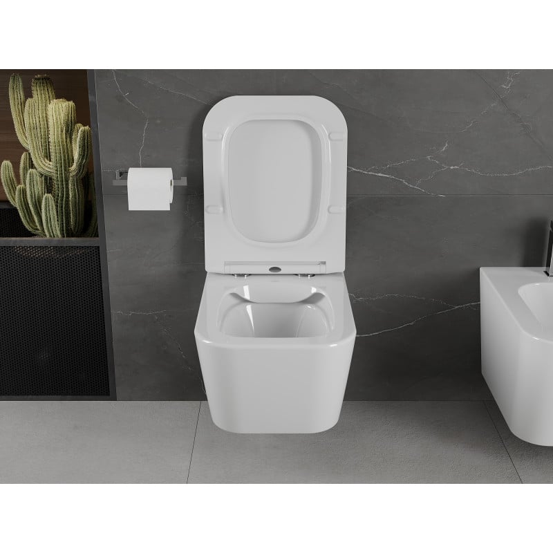Mexen Madox cuvette WC Rimless avec abattant à descente progressive slim, duroplast, blanc brillant - 30154000