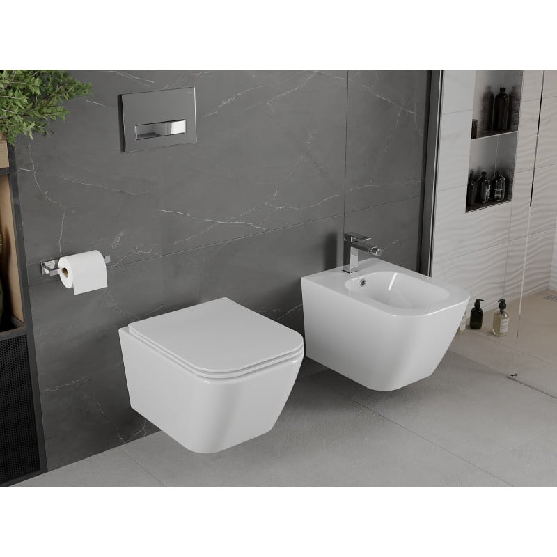 Mexen Madox cuvette WC Rimless avec abattant à descente progressive slim, duroplast, blanc brillant - 30154000
