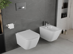 Mexen Madox cuvette WC sans rebord avec abattant à descente lente slim, duroplast, blanc brillant - 30154000