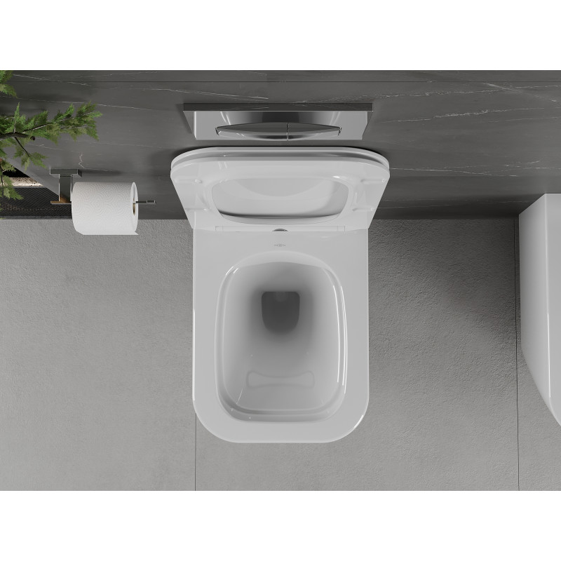 Mexen Madox cuvette WC sans rebord avec abattant à descente lente slim, duroplast, blanc brillant - 30154000