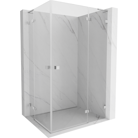 Mexen Lunar L Duo cabine de douche pivotante droite 90 x 80 cm, transparent, chromé - 834L-090P-080L-01-00