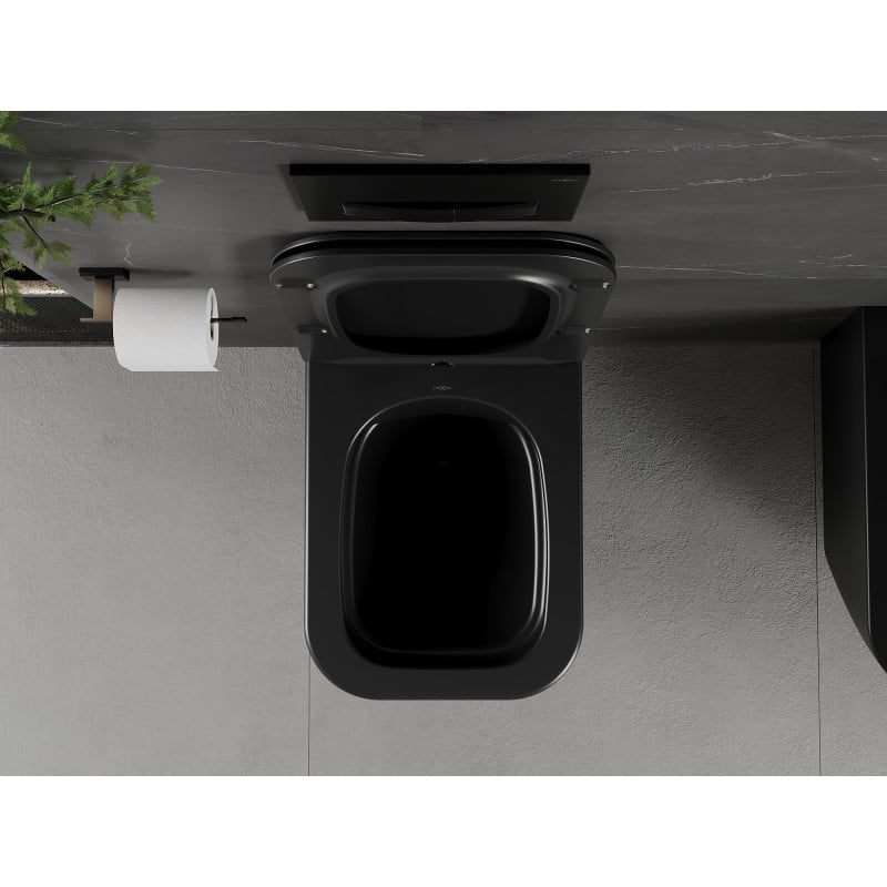 Mexen Madox cuvette WC sans rebord avec abattant à descente lente slim, duroplast, noir mat - 30154070