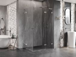 Mexen Lunar L Cabine de douche duo pivotante droite 100 x 95 cm, transparent, chrome - 834L-100P-095L-01-00