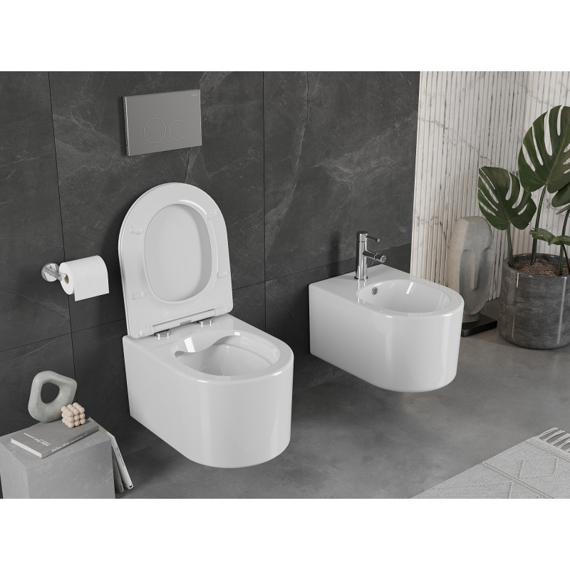 Mexen Sofia cuvette WC Rimless avec abattant slim à descente progressive, duroplast, blanc brillant - 30540300