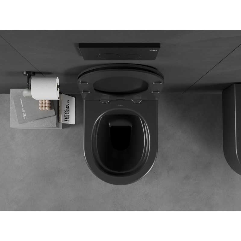 Mexen Sofia cuvette WC Rimless avec abattant à descente lente slim, duroplast, noir mat - 30541085