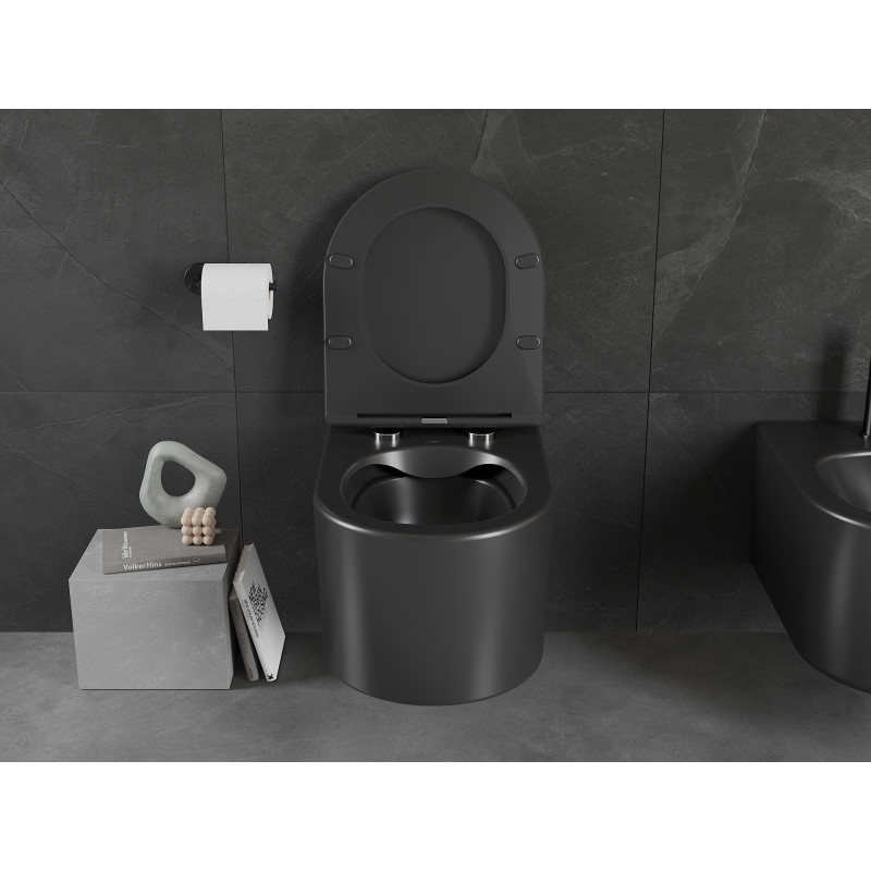 Mexen Sofia cuvette WC Rimless avec abattant à descente lente slim, duroplast, noir mat - 30541085
