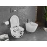 Mexen Lena cuvette WC sans bride avec abattant à descente lente slim, duroplast, blanc motif - 30224099