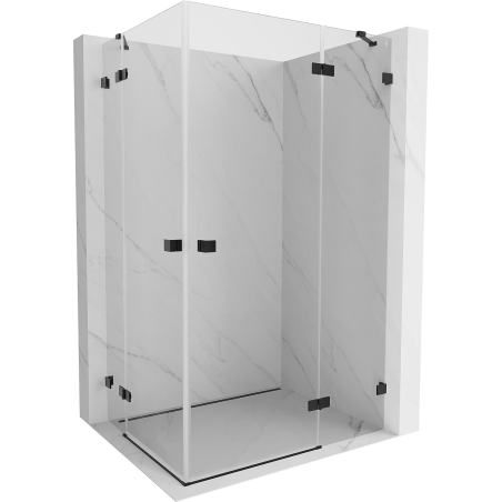 Mexen Lunar Duo cabine de douche pivotante droite 105 x 95 cm, transparent, noir - 834-105P-095L-70-00