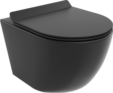 Mexen Lena bol de WC Rimless avec siège slim à fermeture lente, duroplast, Noir mat - 30220185