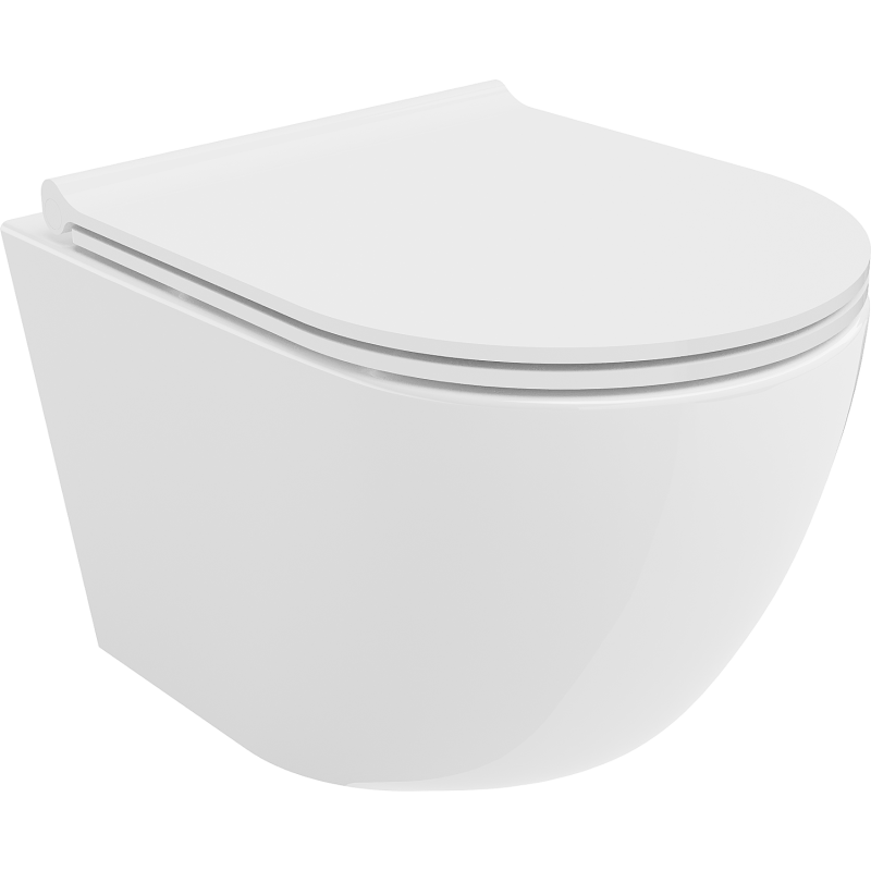 Mexen Lena bol de WC Rimless avec siège slim à fermeture lente, duroplast, Blanc - 30220500