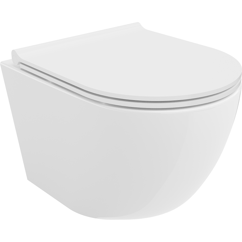 Mexen Lena cuvette wc Rimless avec siège à descente lente slim, duroplast, blanc brillant - 30220500