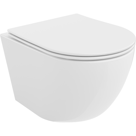 Mexen Lena cuvette WC sans rebord avec abattant à descente lente slim, duroplast, blanc brillant - 30220400