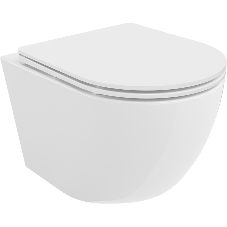 Mexen Lena cuvette WC sans rebord avec abattant slim à descente progressive, duroplast, blanc brillant - 30220300