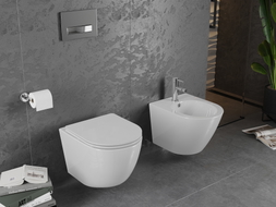 Mexen Lena cuvette WC sans rebord avec abattant slim à descente progressive, duroplast, blanc brillant - 30220300