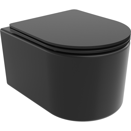 Mexen Sofia bol de WC Rimless avec siège slim à fermeture lente, duroplast, Noir mat - 30541085