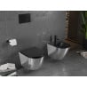 Mexen Lena Cuvette WC sans rebord avec abattant slim à descente progressive, duroplast, noir mat/argenté - 30224074