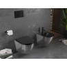 Mexen Lena cuvette WC Rimless avec abattant à descente progressive slim, duroplast, noir mat/motif écaille argent - 30224072