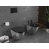 Mexen Lena cuvette WC Rimless avec abattant à descente ralentie slim, duroplast, noir mat/motif écaille argent - 30224072