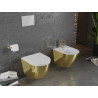 Mexen Lena cuvette WC sans rebord avec abattant à descente lente slim, duroplast, blanc/or - 30224006
