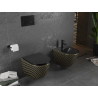 Mexen Lena cuvette WC Rimless avec abattant slow-close slim, duroplast, noir mat/motif grille dorée - 30224079