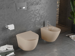 Mexen Lena cuvette WC Rimless avec abattant à descente lente slim, duroplast, cappuccino mat - 30224064