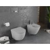 Mexen Lena bol de WC Rimless avec siège slim à fermeture lente, duroplast, Gris clair mat - 30224061