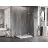 Mexen Lunar Duo cabine de douche pivotante droite 85 x 80 cm, transparent, nickel brossé - 834-085P-080L-97-00