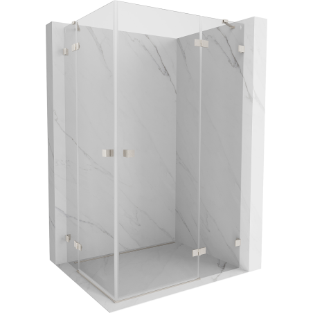 Mexen Lunar Duo cabine de douche pivotante droite 85 x 80 cm, transparent, nickel brossé - 834-085P-080L-97-00