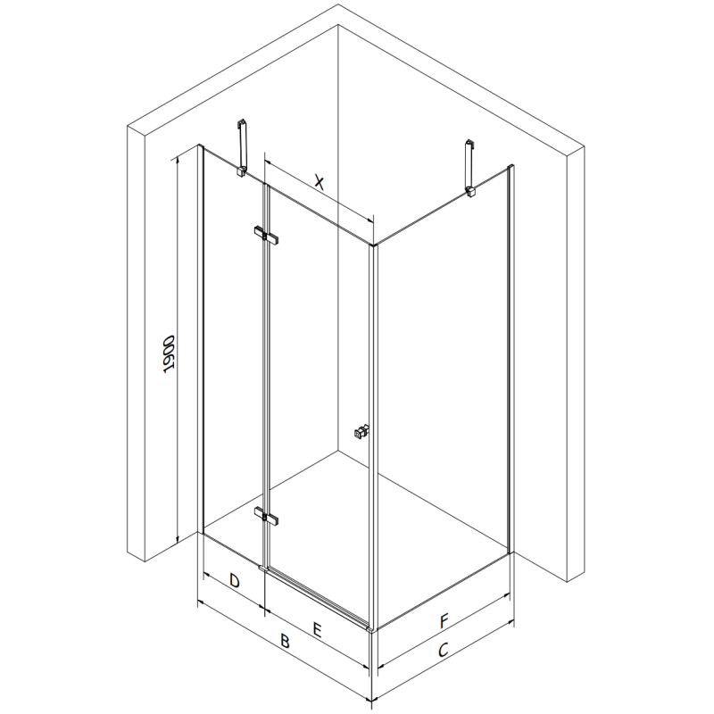 Mexen Roma cabine de douche pivotante 95 x 90 cm, transparent, chromé - 854-095-090-01-00