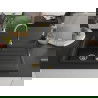 Mexen Bruno évier en granit à 1 cuve avec égouttoir 795 x 495 mm, Noir, siphon Or - 6513791010-77-G