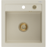 Mexen Vito évier en granit à 1 cuve 520 x 490 mm, Beige, siphon Or - 6503521000-69-G