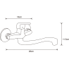 Mexen Eris robinet de cuisine avec long bec verseur, chromé - 671200-00
