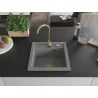 Mexen Vito évier en granit 1 bac 520 x 490 mm, gris, siphon doré - 6503521000-71-G