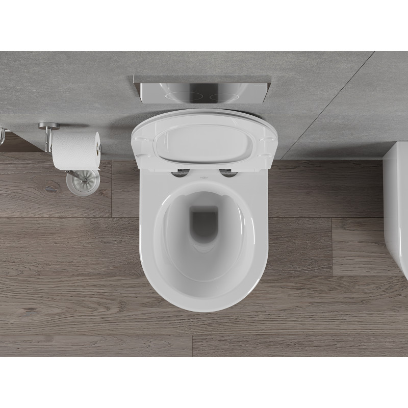 Mexen Rico cuvette WC sans rebord avec abattant à descente ralentie slim, duroplast, blanc brillant - 30720100