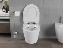 Mexen Rico bol de WC Rimless avec siège slim à fermeture lente, duroplast, Blanc - 30720100