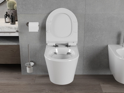 Mexen Rico cuvette WC sans rebord avec abattant à descente ralentie slim, duroplast, blanc brillant - 30720100