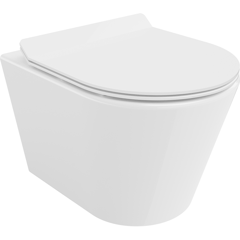 Mexen Rico cuvette WC sans rebord avec abattant à descente ralentie slim, duroplast, blanc brillant - 30720100