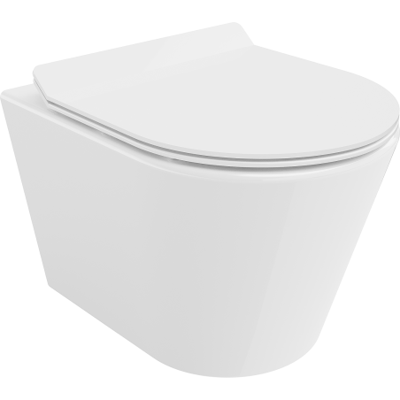 Mexen Rico cuvette WC sans rebord avec abattant à descente ralentie slim, duroplast, blanc brillant - 30720100
