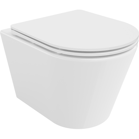 Mexen Rico cuvette WC sans bride avec siège à descente lente slim, duroplast, blanc brillant - 30720300