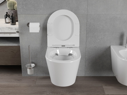Mexen Rico cuvette WC sans bride avec siège à descente lente slim, duroplast, blanc brillant - 30720300