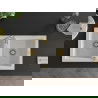 Mexen Mario évier en granit à 2 cuves 820 x 436 mm, Blanc, siphon Or - 6504822000-20-G