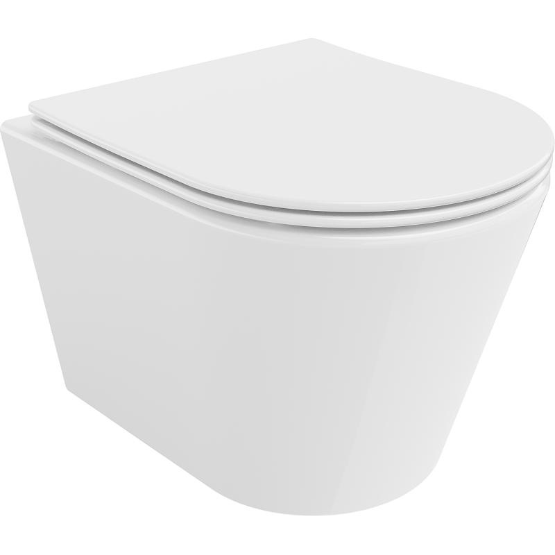 Mexen Rico bol de WC Rimless avec siège slim à fermeture lente, duroplast, Blanc - 30720400