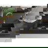 Mexen Mario évier en granit à 2 cuves 820 x 436 mm, Noir/ Argent métallique, siphon Or - 6504822000-73-G