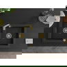 Mexen Mario évier en granit à 2 cuves 820 x 436 mm, Noir/ Argent métallique, siphon Or - 6504822000-73-G