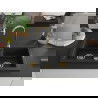 Mexen Mario évier en granit à 2 cuves 820 x 436 mm, Noir, siphon Or - 6504822000-77-G